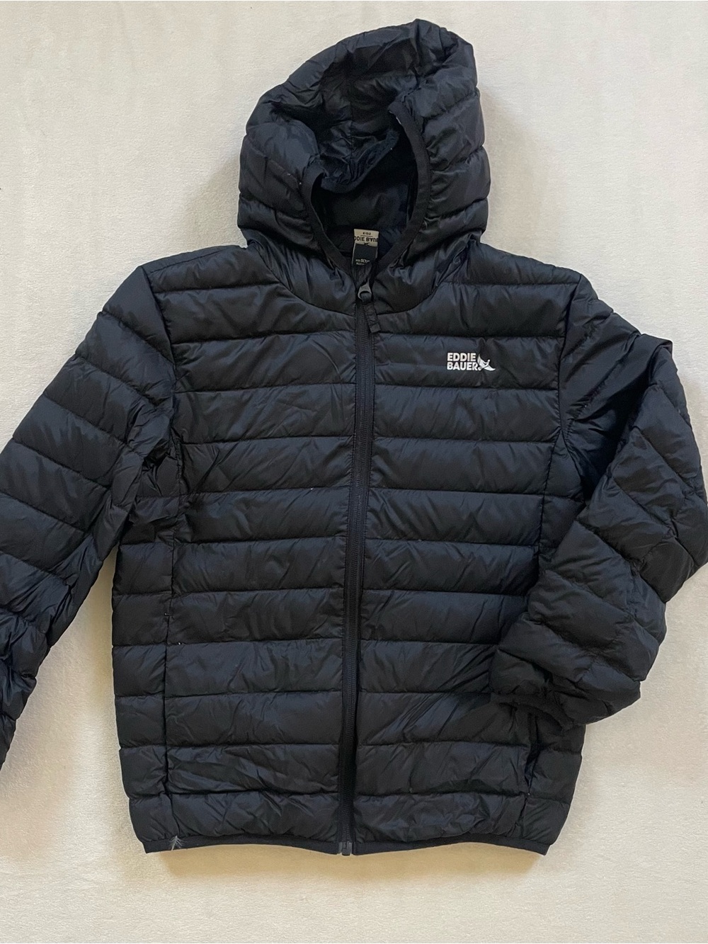 Eddie Bauer Kids Black Hooded Packable Puffer Jacket